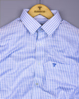Wexford Blue With White Stripe Linen Cotton Shirt