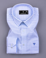 Wexford Blue With White Stripe Linen Cotton Shirt