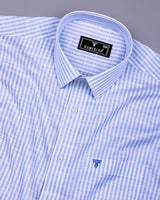 Wexford Blue With White Stripe Linen Cotton Shirt