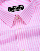 Wexford Pink With White Stripe Linen Cotton Shirt