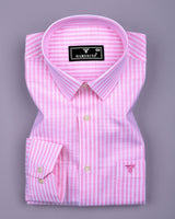 Wexford Pink With White Stripe Linen Cotton Shirt