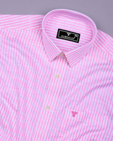 Wexford Pink With White Stripe Linen Cotton Shirt