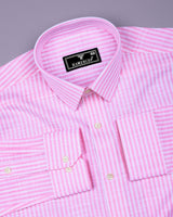 Wexford Pink With White Stripe Linen Cotton Shirt