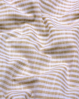 Wexford Cream With White Stripe Linen Cotton Shirt