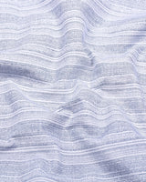 Fermoy White With Blue Printed Linen Cotton Shirt