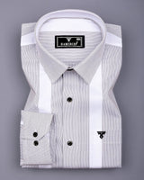 Krong White With Black Pencil Stripe Cotton Shirt
