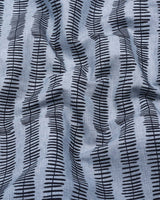 Astrick Gray With Black Printed Linen Cotton Shirt