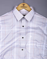 Nordic Gray With White Check Formal Cotton Shirt