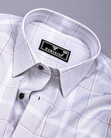 Nordic Gray With White Check Formal Cotton Shirt