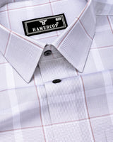 Nordic Gray With White Check Formal Cotton Shirt