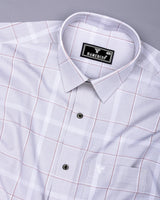 Nordic Gray With White Check Formal Cotton Shirt