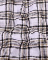 Kermen White With Black Waffle Dobby Check Shirt