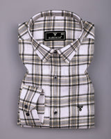 Kermen White With Black Waffle Dobby Check Shirt