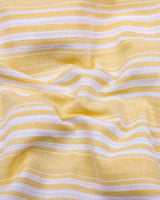 Moncton Yellow With White Stripe Linen Cotton Shirt