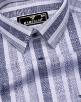 Dolen Multicolor Blue Dobby Stripe Cotton Shirt