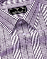 Martin Purple With White Dobby Stripe Cotton Shirt