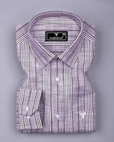 Martin Purple With White Dobby Stripe Cotton Shirt