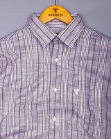 Martin Purple With White Dobby Stripe Cotton Shirt