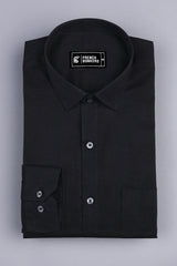 Metal black cotton linen shirt
