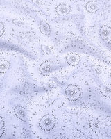 Bolzano White With Black Printed Self Weft Stripe Dobby Cotton Shirt