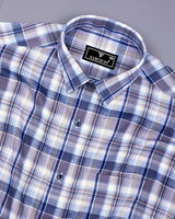 Slender Gray With Multicolor Check Slub Cotton Shirt