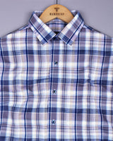 Slender Gray With Multicolor Check Slub Cotton Shirt