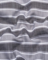 Ultimate Gray With White Dobby Stripe Cotton Shirt
