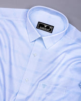 Sky Mist Blue Check Premium Giza Cotton Shirt