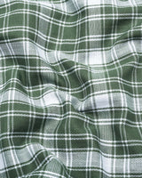 Russian Green With White Check Dobby Cotton Shirt