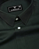 Green With Black Micro Houndstooth Premium Cotton Shirt