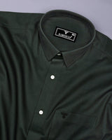 Green With Black Micro Houndstooth Premium Cotton Shirt