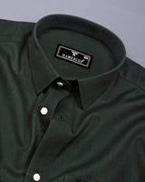 Green With Black Micro Houndstooth Premium Cotton Shirt