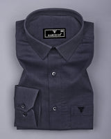 Gray With Black Micro Houndstooth Premium Cotton Shirt