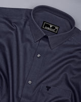 Gray With Black Micro Houndstooth Premium Cotton Shirt