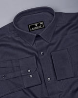 Gray With Black Micro Houndstooth Premium Cotton Shirt