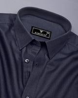 Gray With Black Micro Houndstooth Premium Cotton Shirt