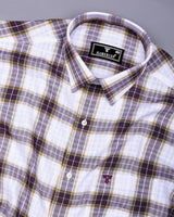 Onion Purple With White Twill Check Cotton Shirt