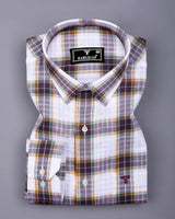Onion Purple With White Twill Check Cotton Shirt