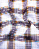 Onion Purple With White Twill Check Cotton Shirt