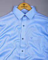 Barnet Blue Dobby Texture Formal Cotton Shirt