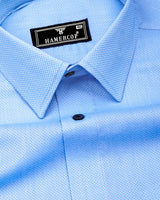 Barnet Blue Dobby Texture Formal Cotton Shirt