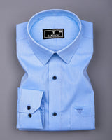 Barnet Blue Dobby Texture Formal Cotton Shirt