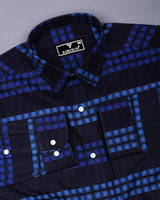 Ermont Black With Blue Check Cotton Shirt