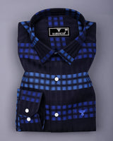 Ermont Black With Blue Check Cotton Shirt