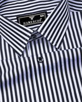 Zesta Black With White Candy Stripe Premium Cotton Shirt