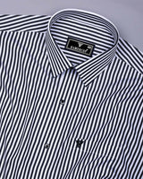 Zesta Black With White Candy Stripe Premium Cotton Shirt
