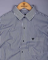 Zesta Black With White Candy Stripe Premium Cotton Shirt