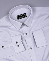 Swifton Gray With White Dobby Formal Cotton Shirt