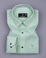 Swifton Green With White Dobby Formal Cotton Shirt