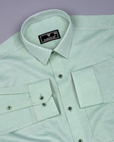 Swifton Green With White Dobby Formal Cotton Shirt